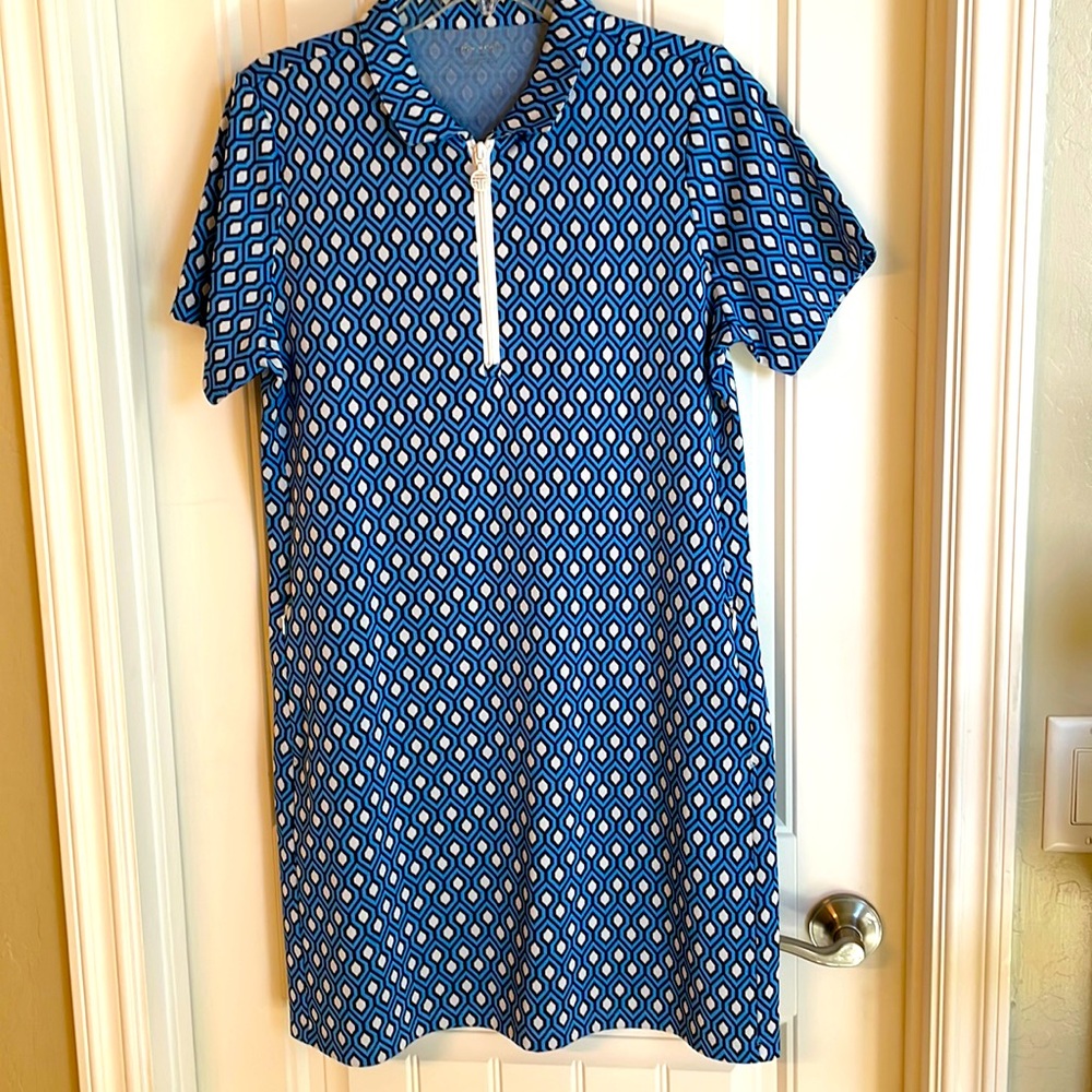 Tory Sport 1/4 zip performance polo dress w/ pockets